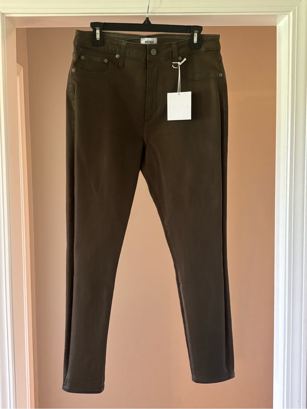 Pistola Aline High Rise Skinny Jeans in Dark Brown